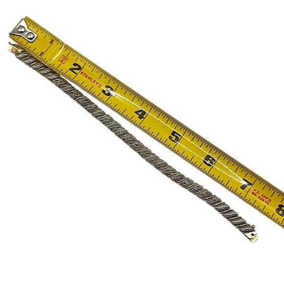 Gold Over Sterling Silver Diamond Bracelet Taiwan FAS Vintage 90s Twist Design - Picture 2 of 16